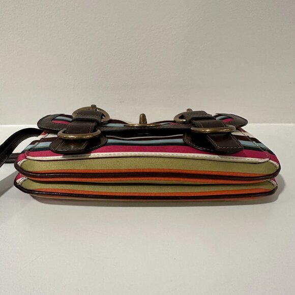 Coach Legacy Garcia Multi Color Stripe Double Clutch Wristlet - Picture 3 of 13